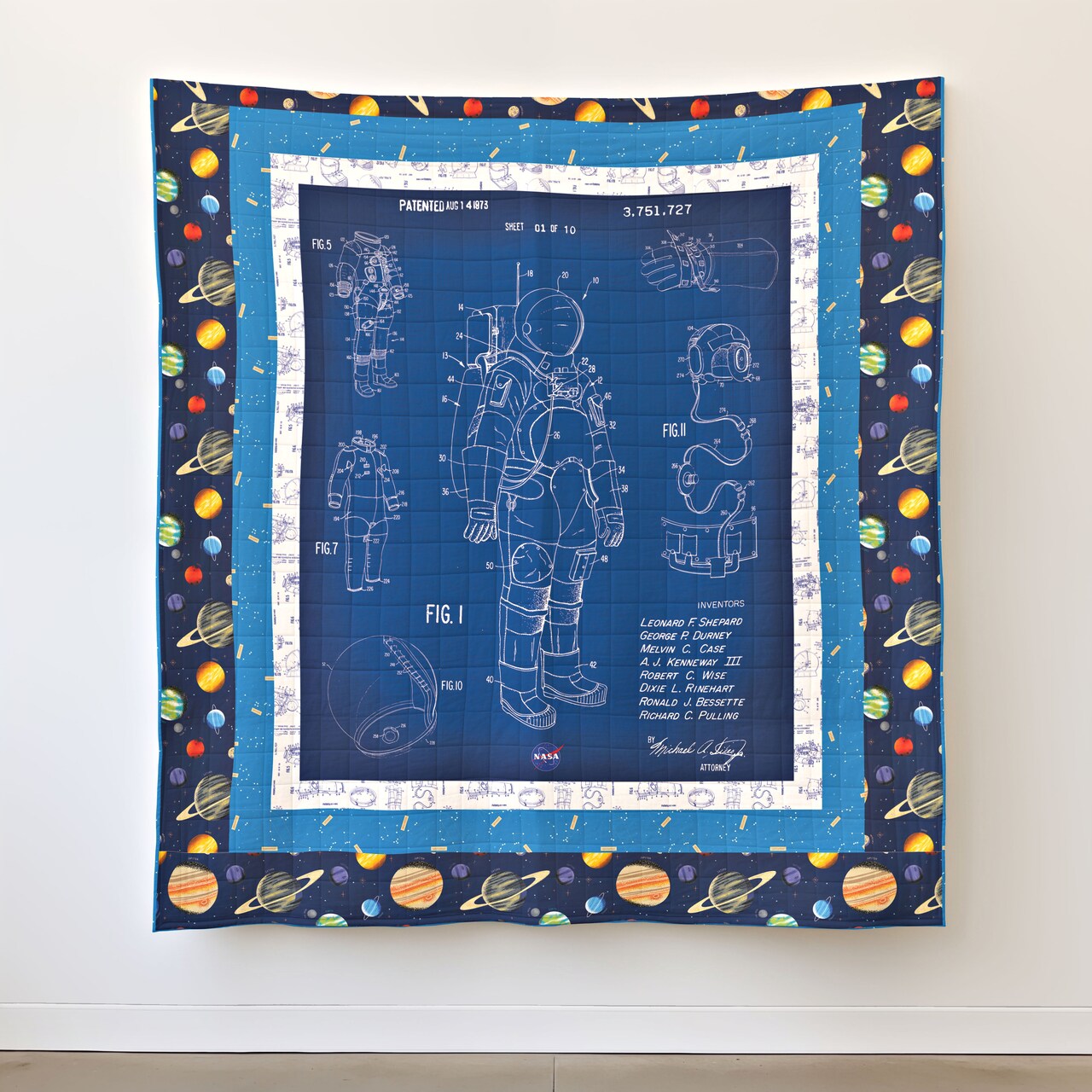 NASA Outer Space Spacesuit Panel Quilt Kit (kt-15480) | Riley Blake | Sewing Kit